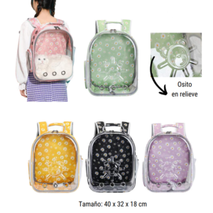 Cargador Para Gato Ref. Morral Transparente Floral y Osito PB12 H