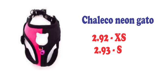 Chaleco Tipo Arnés Para Gato Gato Neón Ref:292(XS)-293(S)